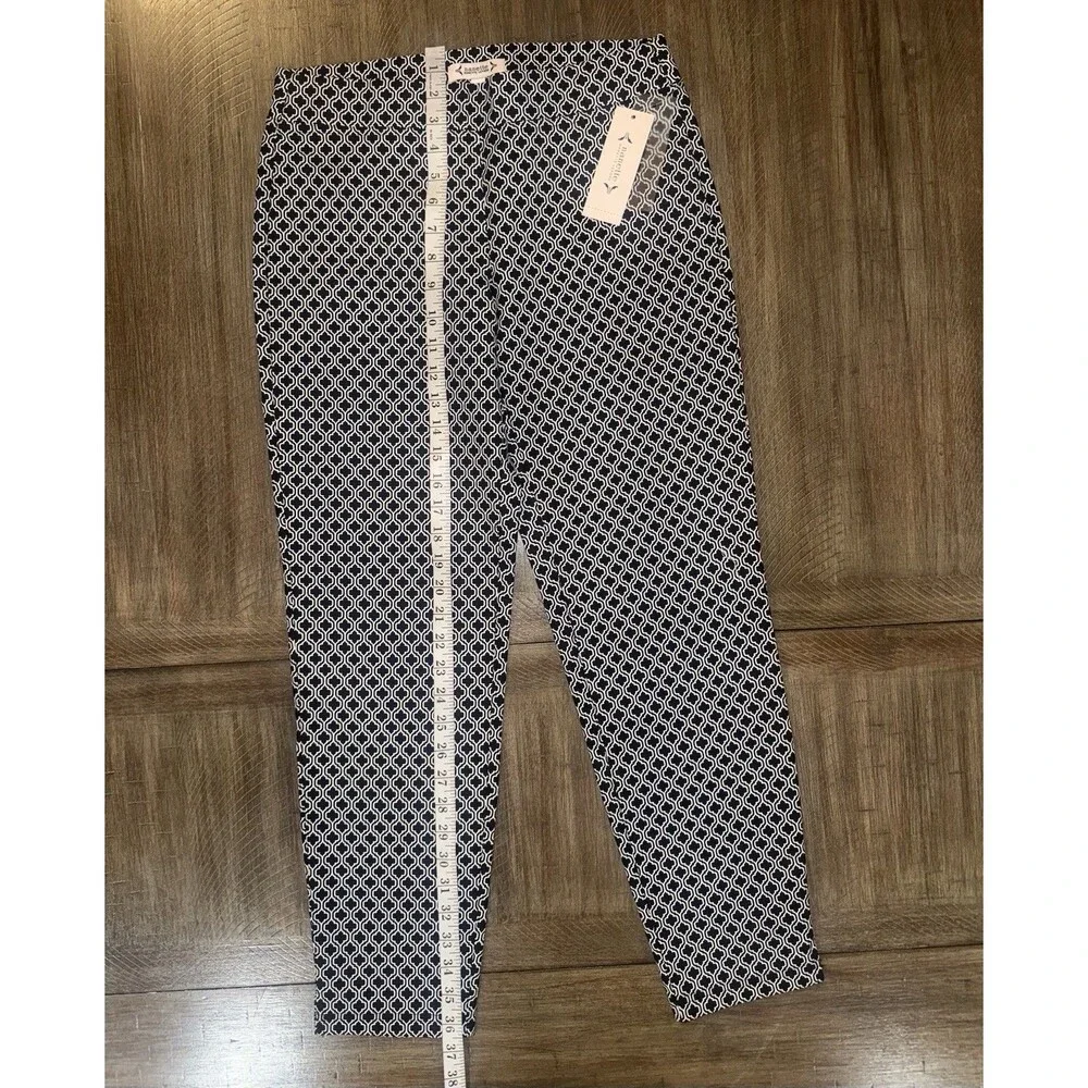 NWT Nanette Lepore Black Spade Print Comfort Pull On Cropped Pant Size 2 NEW $68